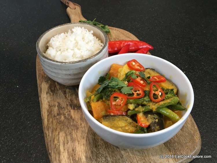 Malaysian Vegetable Curry with jasmine rice