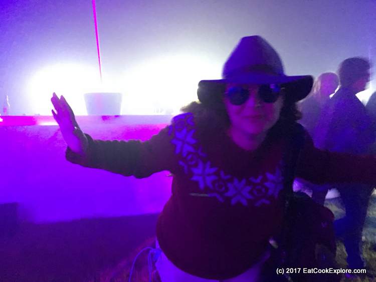 Tizzia in her Icelandic Lopi jumper - Isey skyr launch