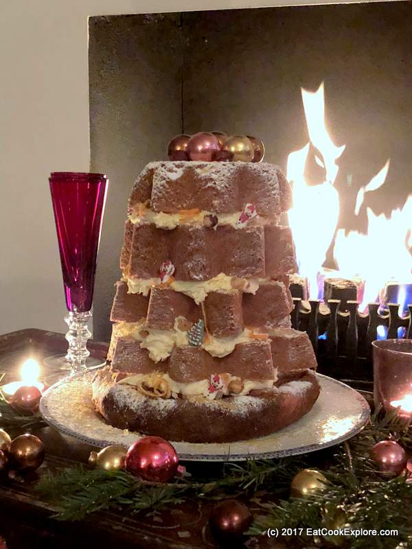 Pandoro Italian Christmas Cake with Tangerine and lemon flavour