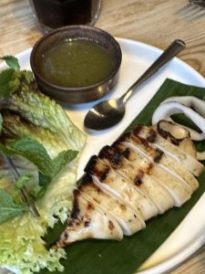 grilled calamari at Monkey and Me Thai Restaurant